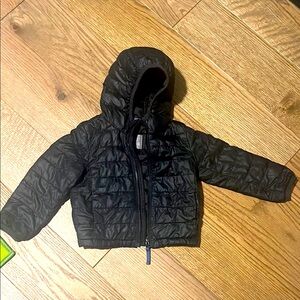 Primary Kids Black Hooded Puffer Jacket